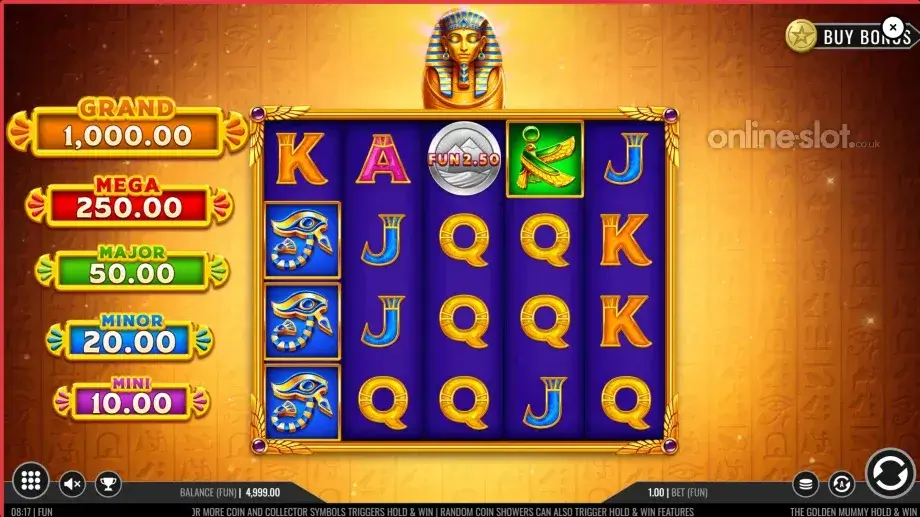 the golden mummy hold and win game screenshot