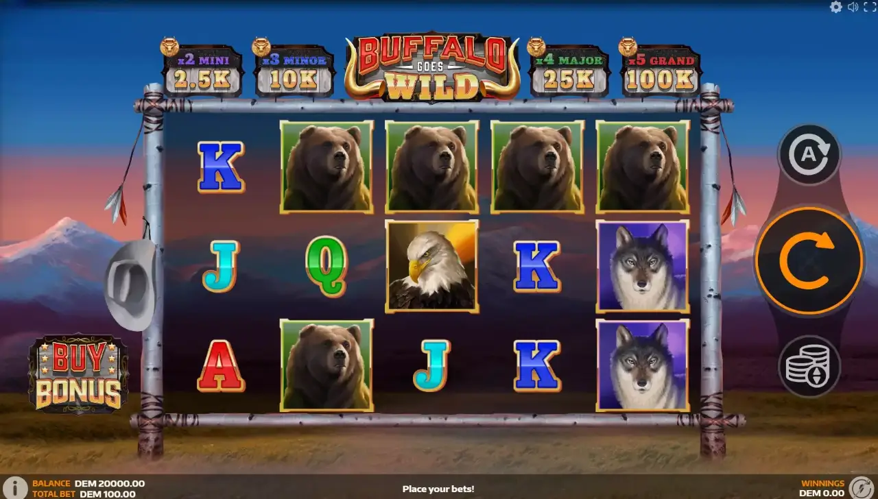Buffalo Goes Wild Game Screenshot
