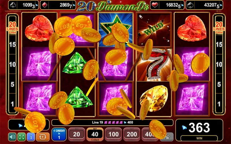 20 Diamonds game screenshot