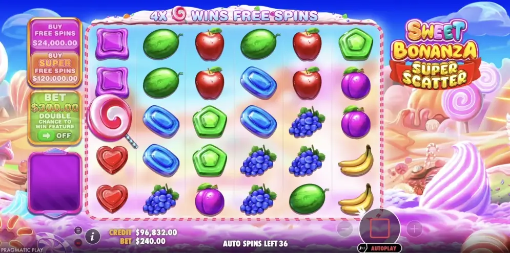 Sweet Bonanza Super Scatter Game Screenshot