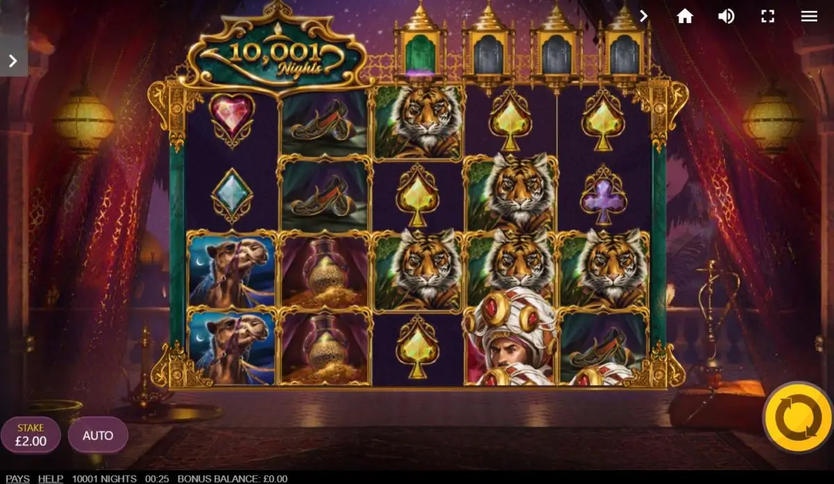 10001 Nights Slot Game Screenshot