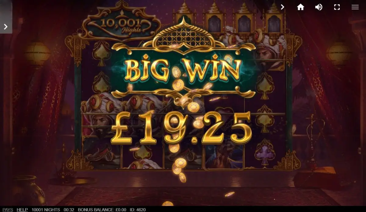 10001 Nights Slot Game Screenshot