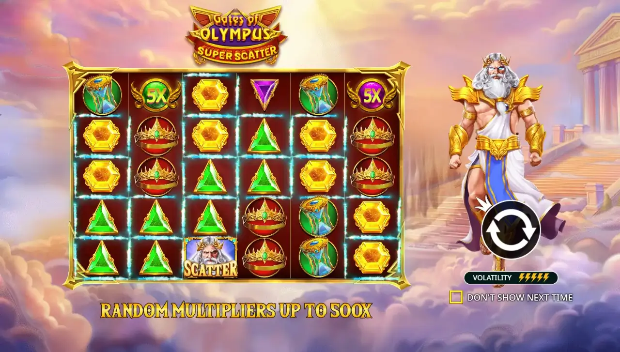 Gates of Olympus Super Scatter Game Screenshot