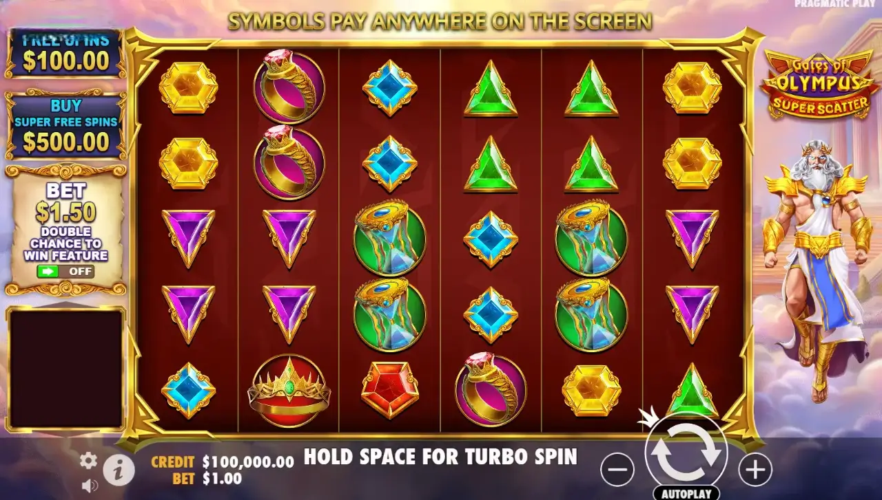 Gates of Olympus Super Scatter Game Screenshot